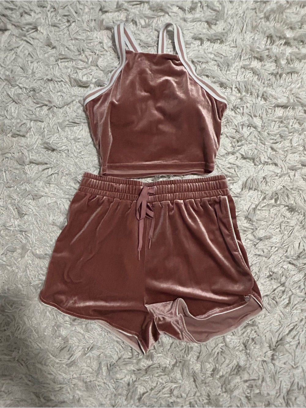 BuffBunny Velvet Lounge Set in Mauve 90s Retro